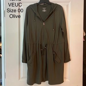 EUC Torrid Active Olive Hooded Ponte Anorak Jacket 00